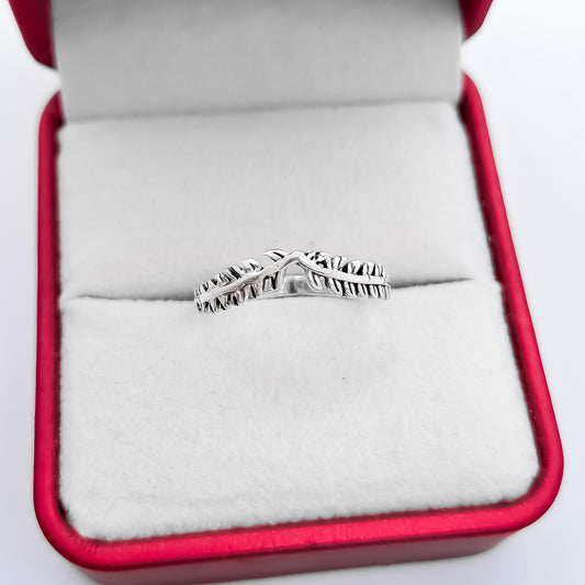 Anillo 2 Hojas Pavonado