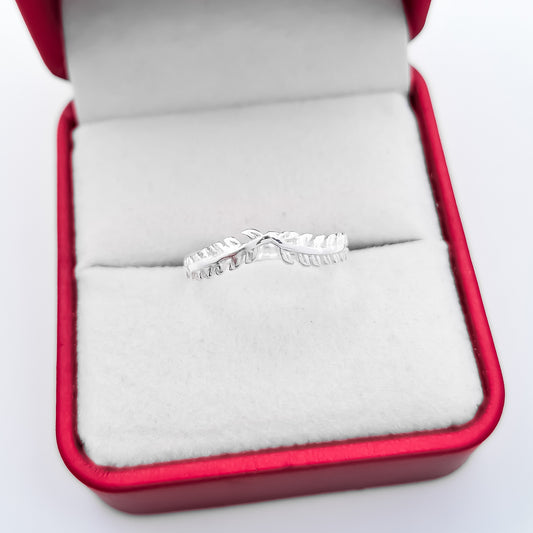 Anillo 2 Hojas Blanco