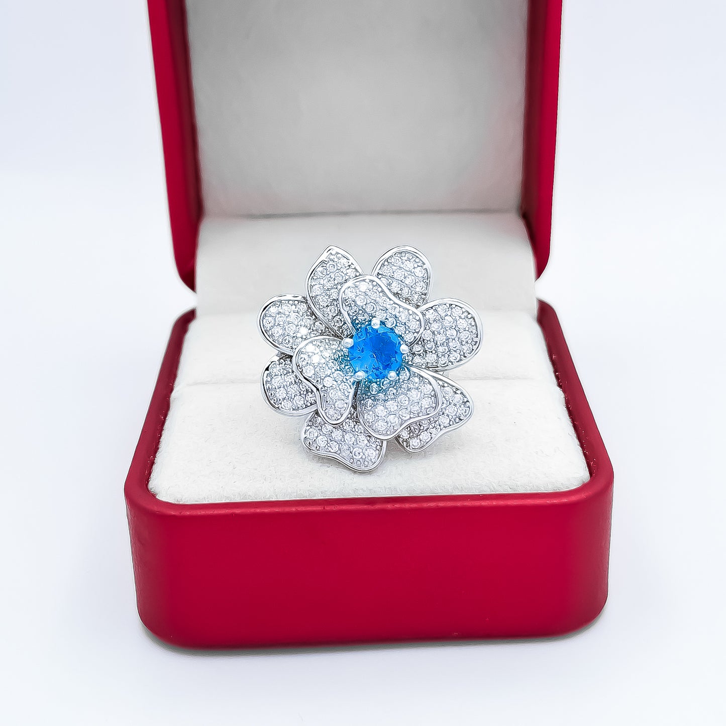 Anillo Flor Aqua