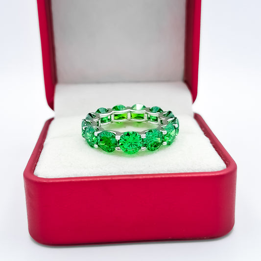 Anillo Zirconias Verdes