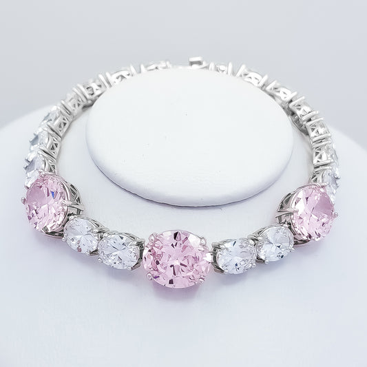 Pulsera Zirconia Rosa Grande