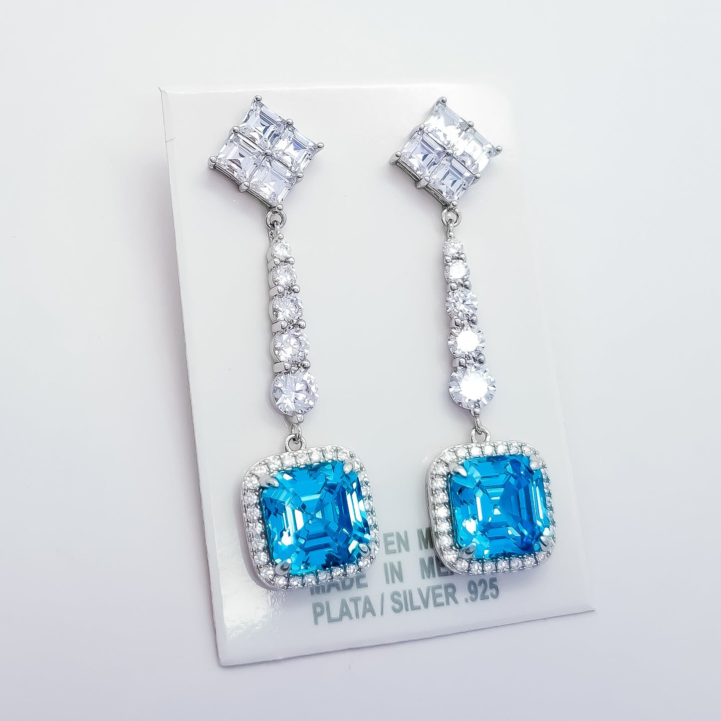 Arete Largo Zirconia Azul