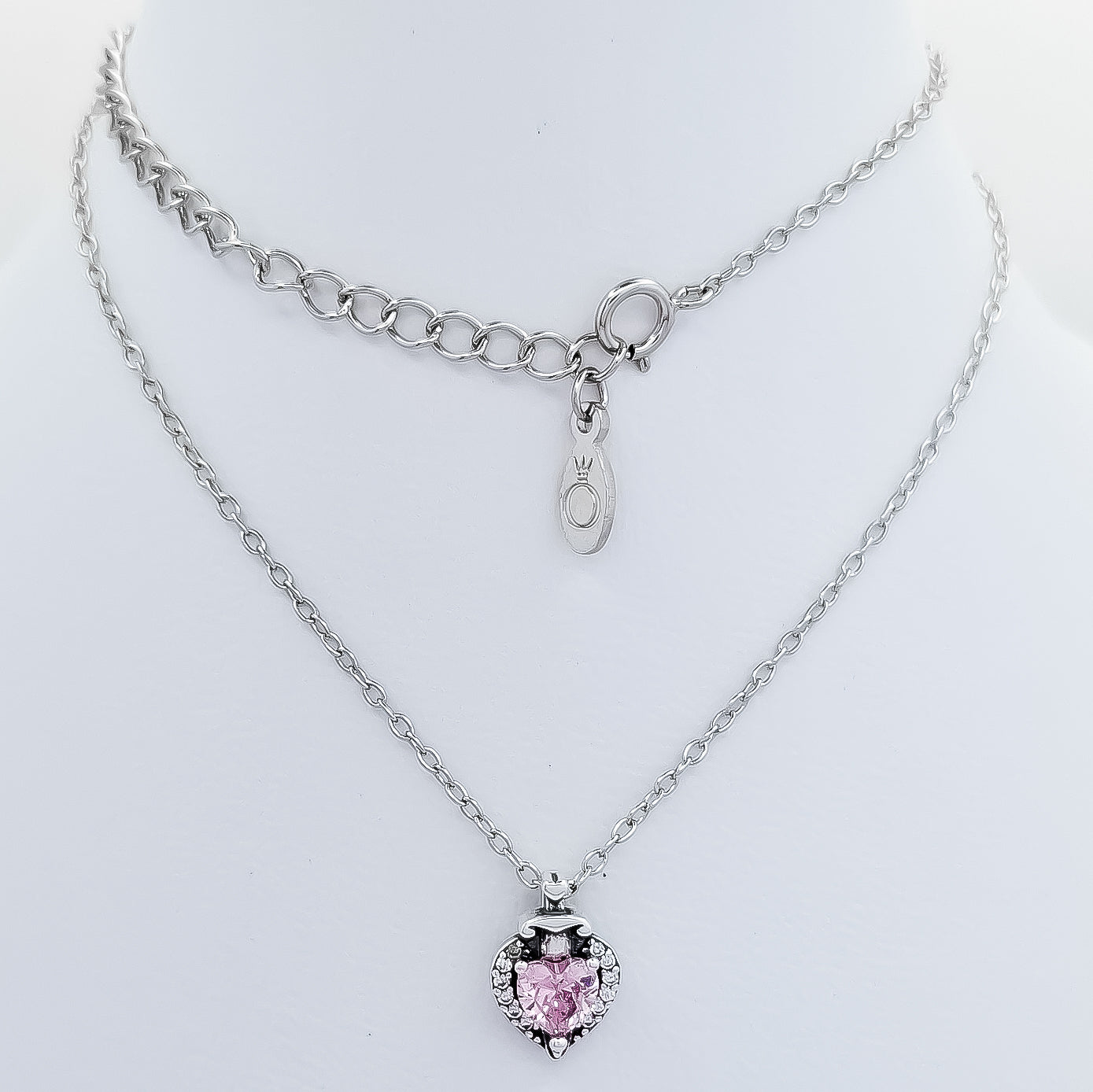 Collar Corazon Espada Rosa