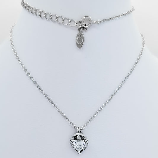 Collar Corazon Espada Blanco