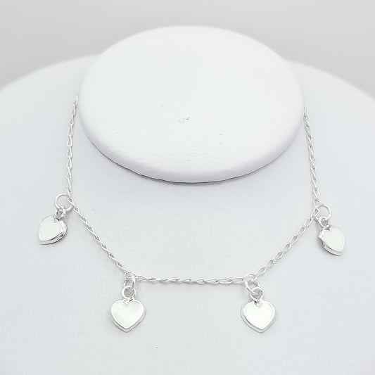 Pulsera Corazones Blancos