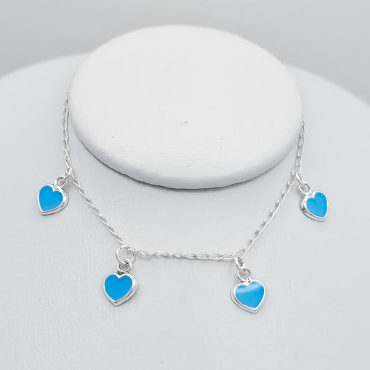 Pulsera Corazones Azul