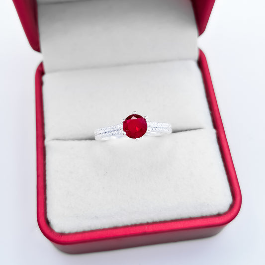 Anillo Rojo Zirconia