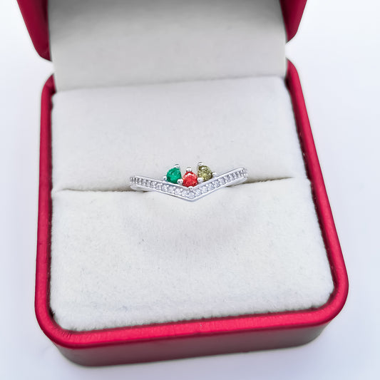 Anillo Tipo Corona Zirconia Multicolor