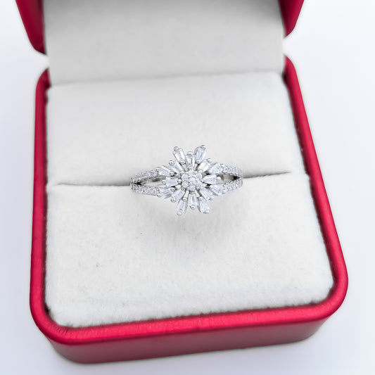 Anillo Copo de Nieve Zirconia