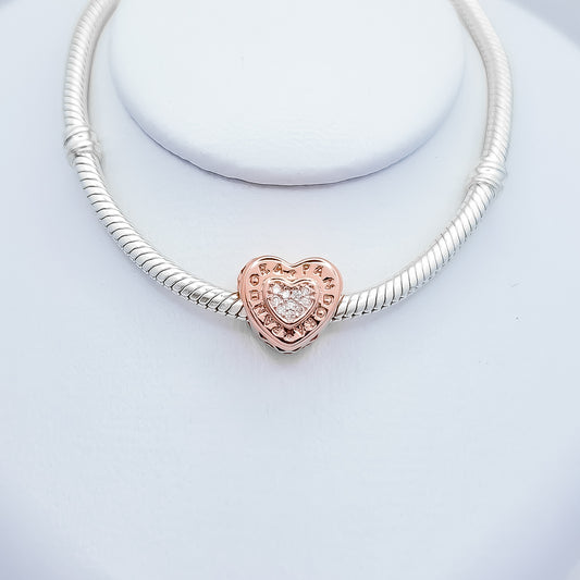 Charm Corazon Zirconia