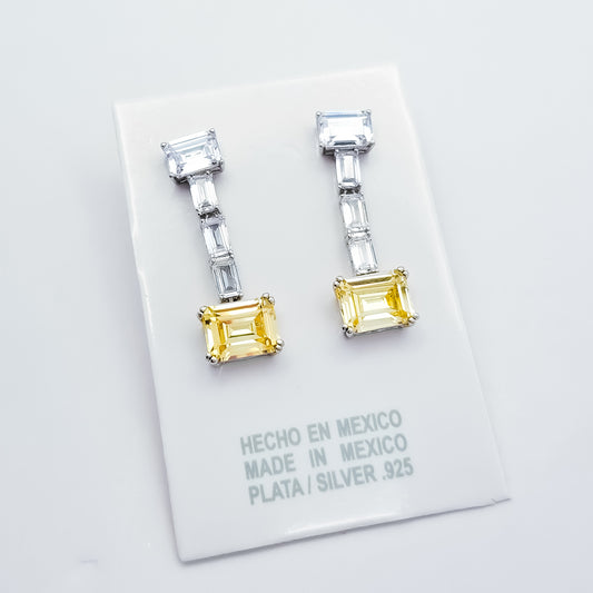 Arete Cuadro Amarillo