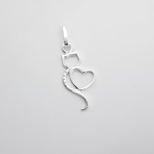 Dije Gato Corazon Blanco