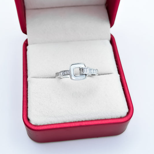 Anillo Cuadro Zirconia