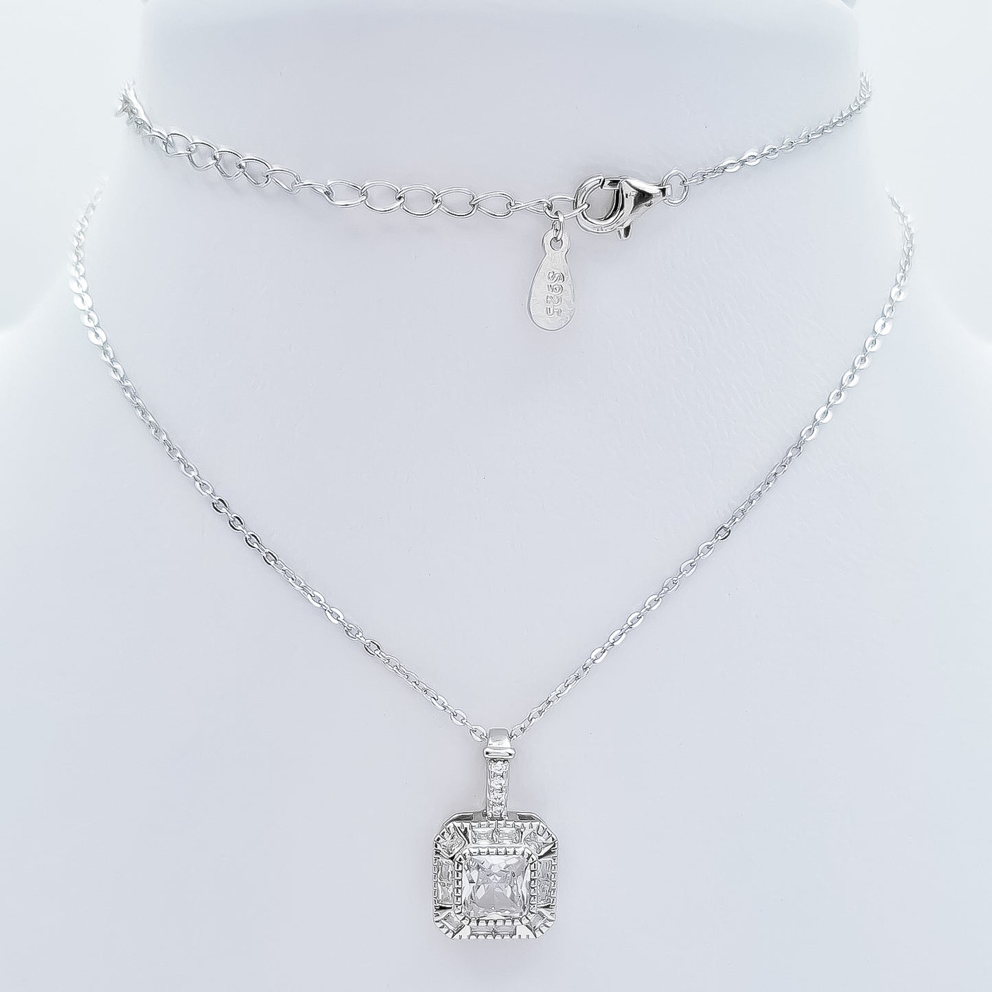 Collar Cuadro Zirconia