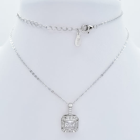 Collar Cuadro Zirconia