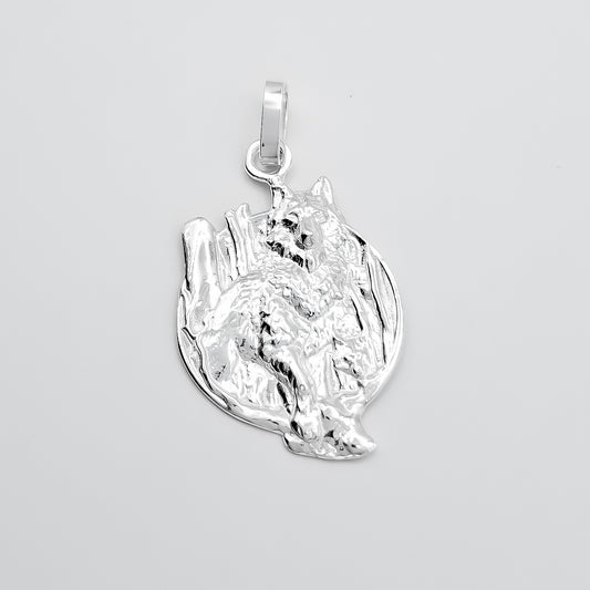 Dije Medalla Lobo Blanco