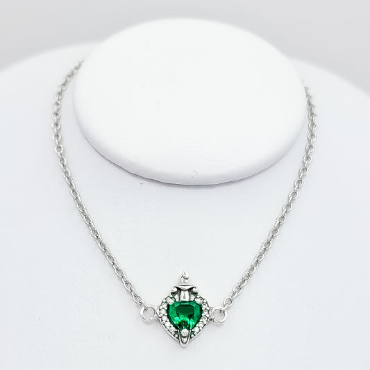 Pulsera Corazon Espada Verde.