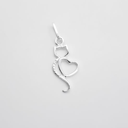 Dije Gato Corazon Blanco