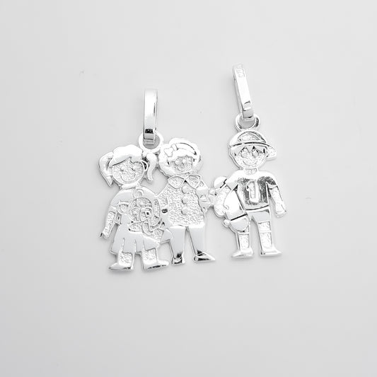 Dije 1 Niño y 2 Niñas Blanco