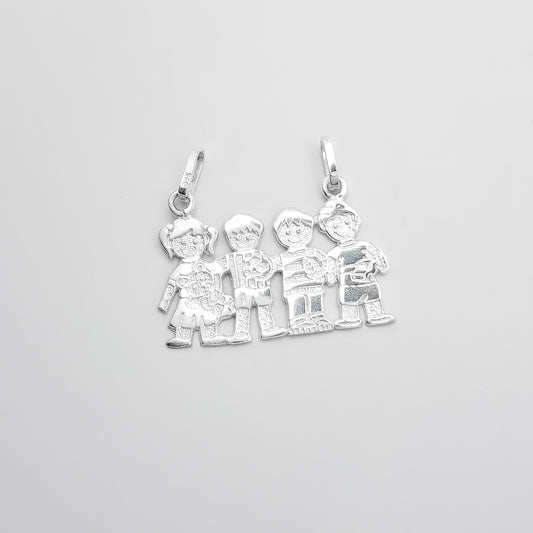 Dije 3 Niños y 1 Niña Blanco