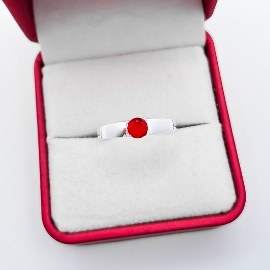 Anillo Solitario Rojo