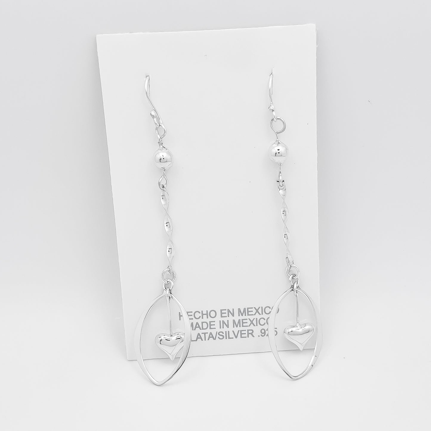 Arete Largo Bolita Corazon