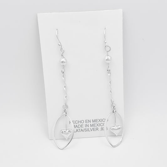 Arete Largo Bolita Corazon