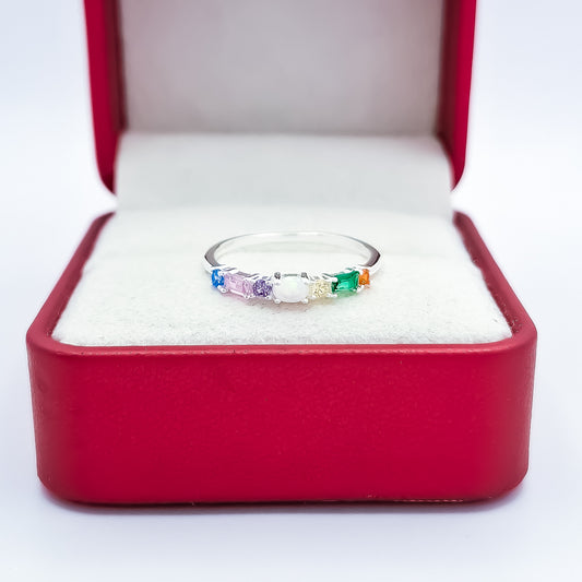 Anillo Zirconia y Opalo