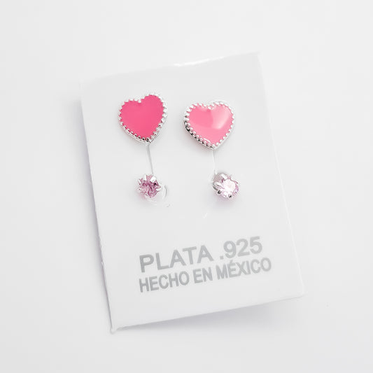 Arete Telefono Corazon Rosa