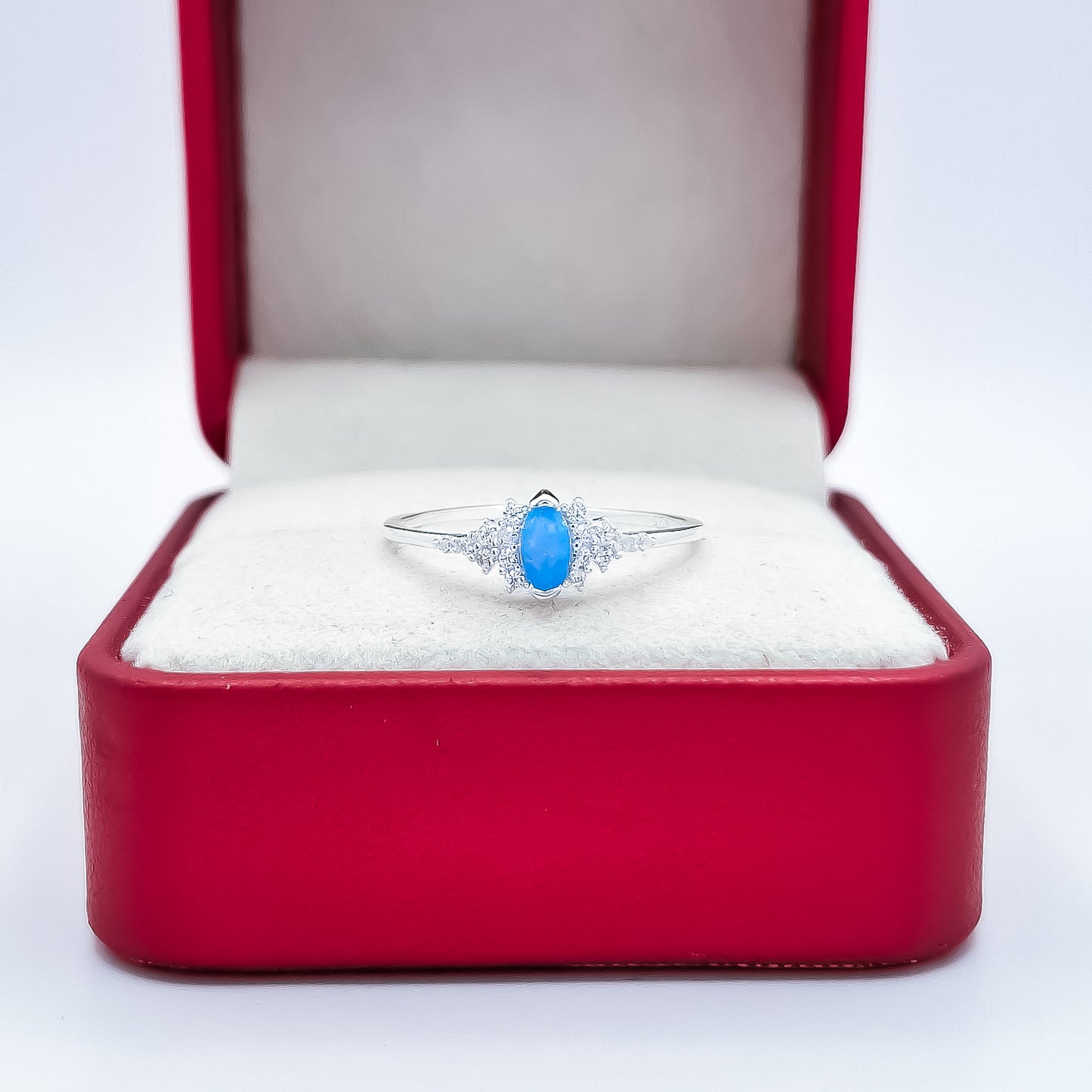 Anillo Opalo Ovalo Azul