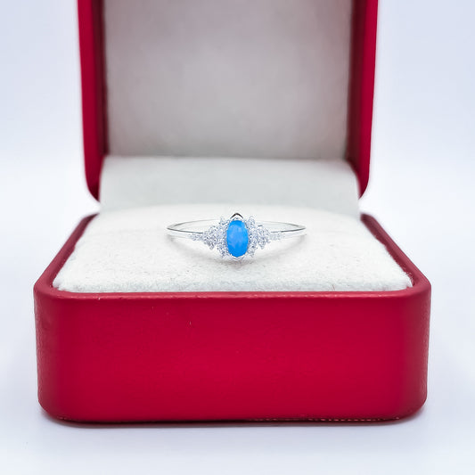 Anillo Opalo Ovalo Azul