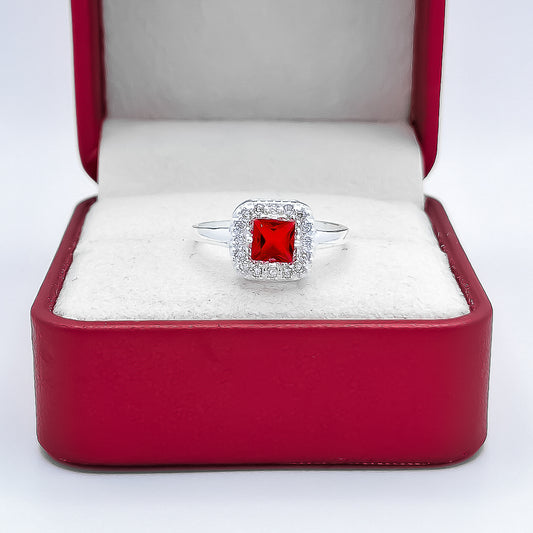 Anillo Cuadro Rojo