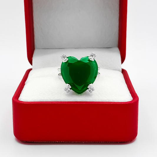 Anillo Corazon Verde Oso