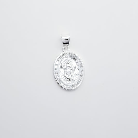 Dije Medalla Virgen Zirconia