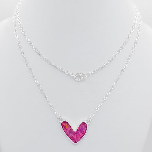 Collar Corazon Opalo Rosa