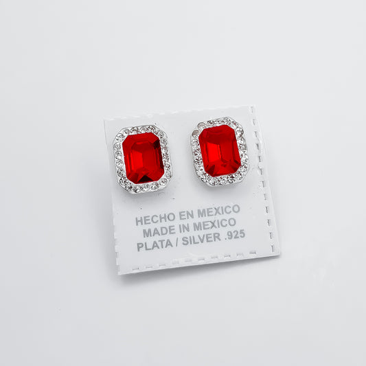 Arete Cuadro Rojo
