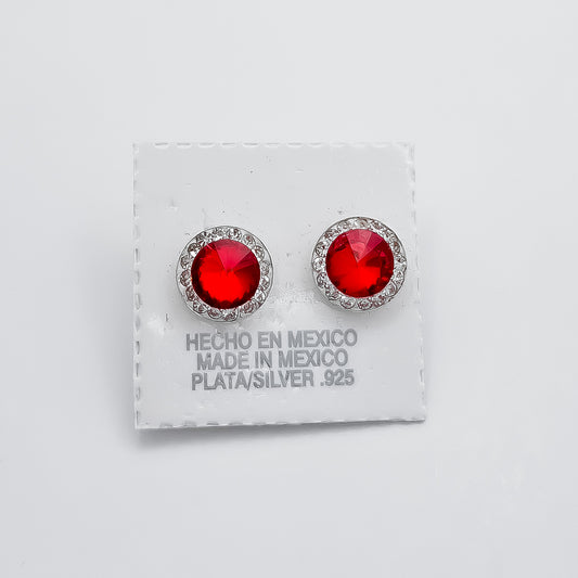 Arete Redondo Rojo