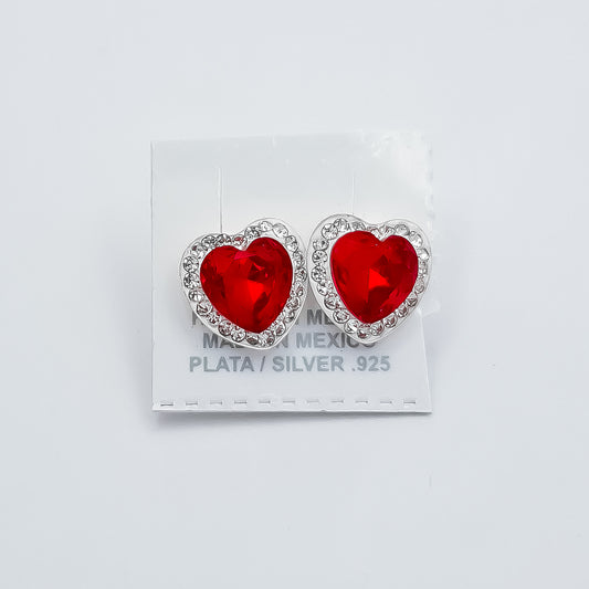 Arete Corazon Rojo