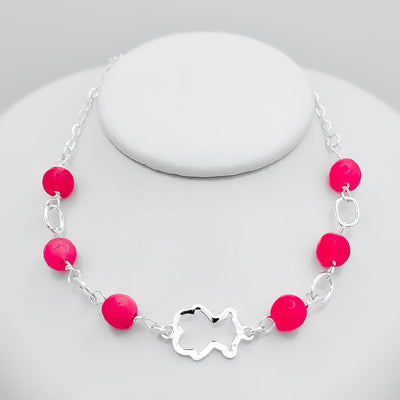 Pulsera Oso Agata Rosa