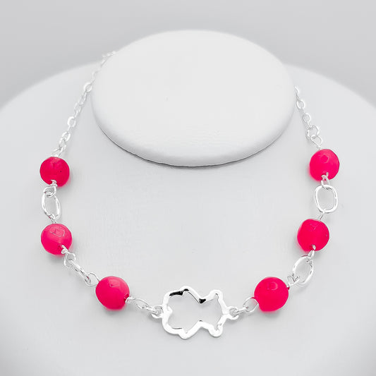 Pulsera Oso Agata Rosa