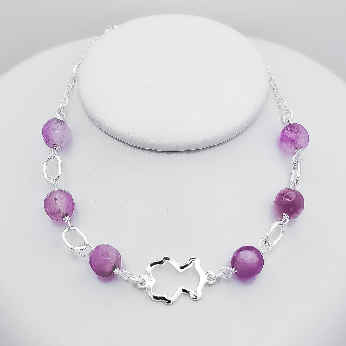 Pulsera Oso Agata Morada