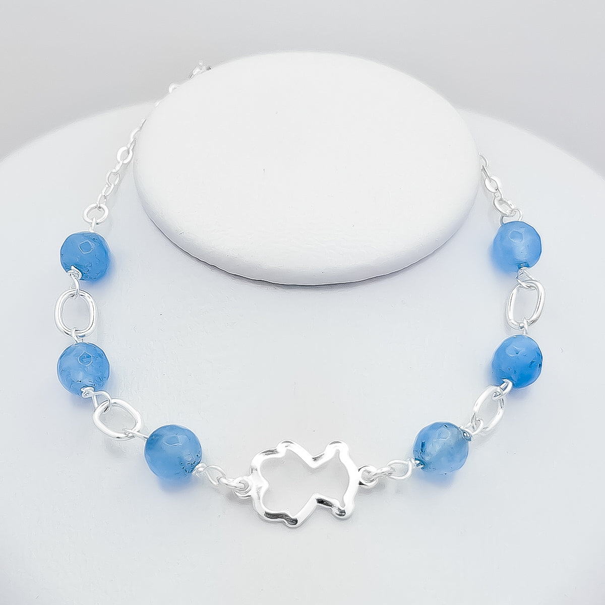 Pulsera Oso Agata Azul