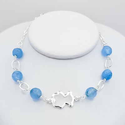 Pulsera Oso Agata Azul