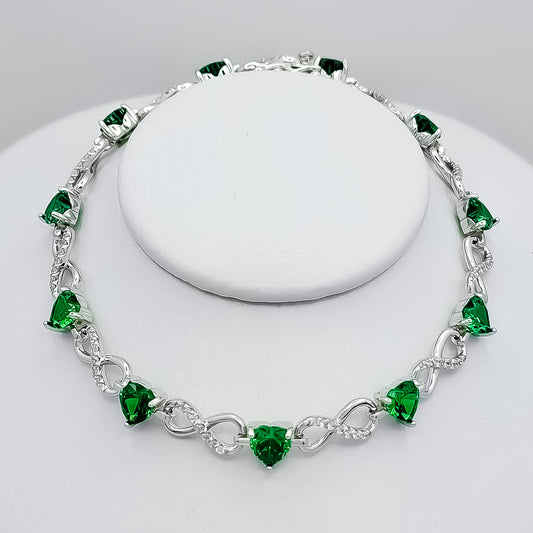 Pulsera Corazones Verde
