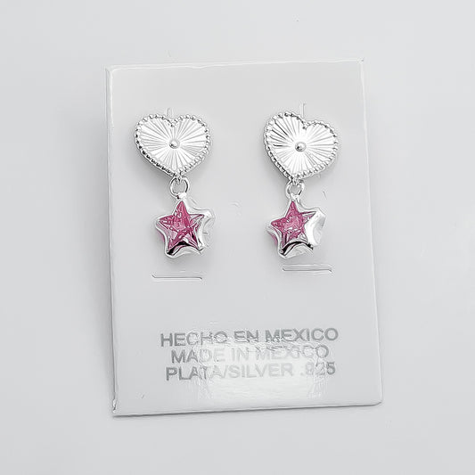 Arete Corazon Estrella Rosa