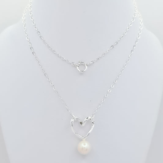 Collar Corazon Perla