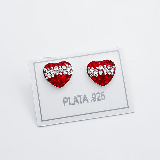 Arete Corazon Rojo