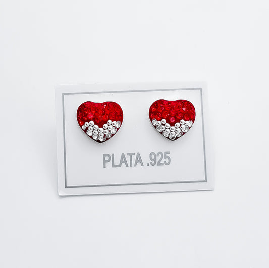 Arete Corazon Rojo Blanco