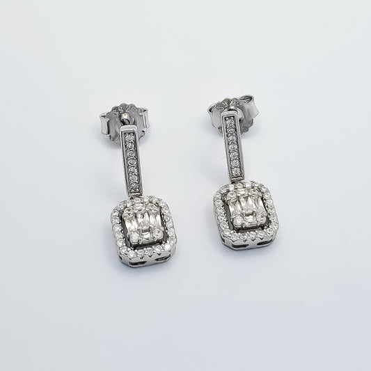 Arete Cuadro Largo Zirconia