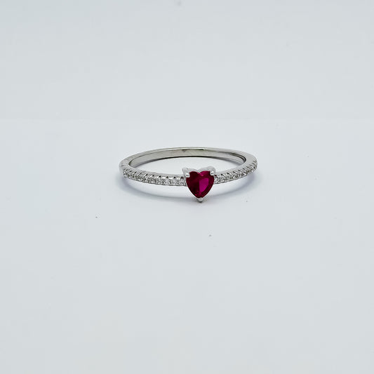 Anillo Corazon Roja